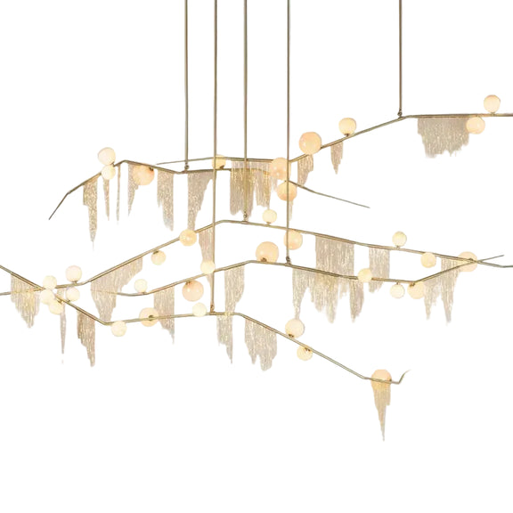 Statement gold tassel chandelier contemporary decor