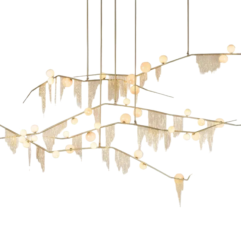 Statement gold tassel chandelier contemporary decor