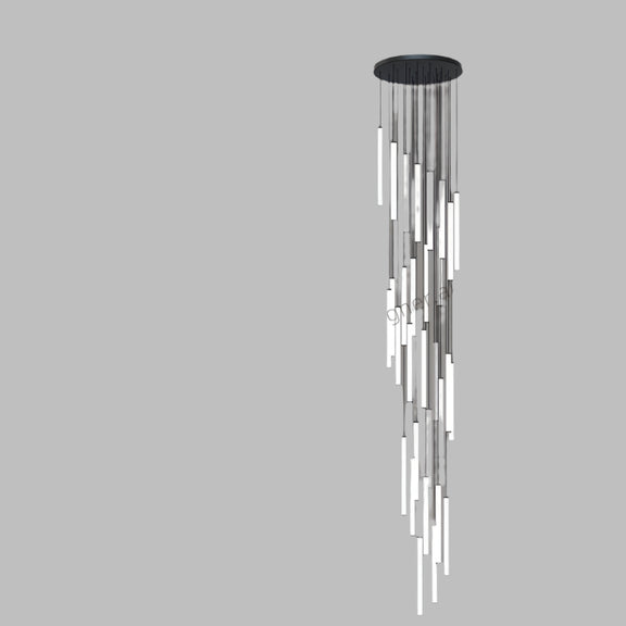Luxury vertical tube LED chandelier double height ceiling