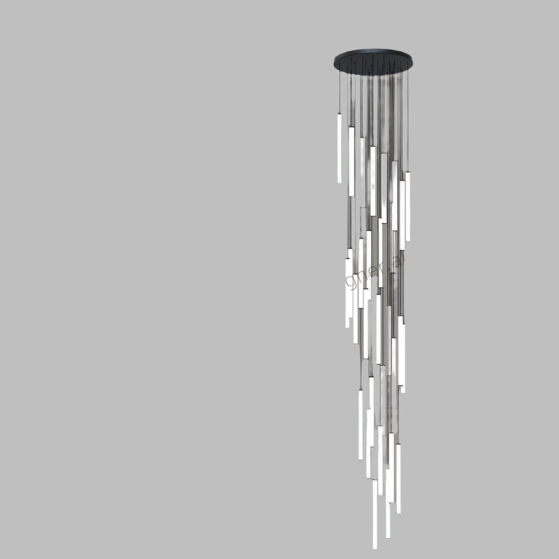 Luxury vertical tube LED chandelier double height ceiling