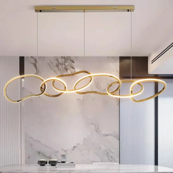 Nordic loop LED chandelier modern dining room