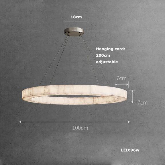 Dimmable marble-texture LED chandelier ceiling mount