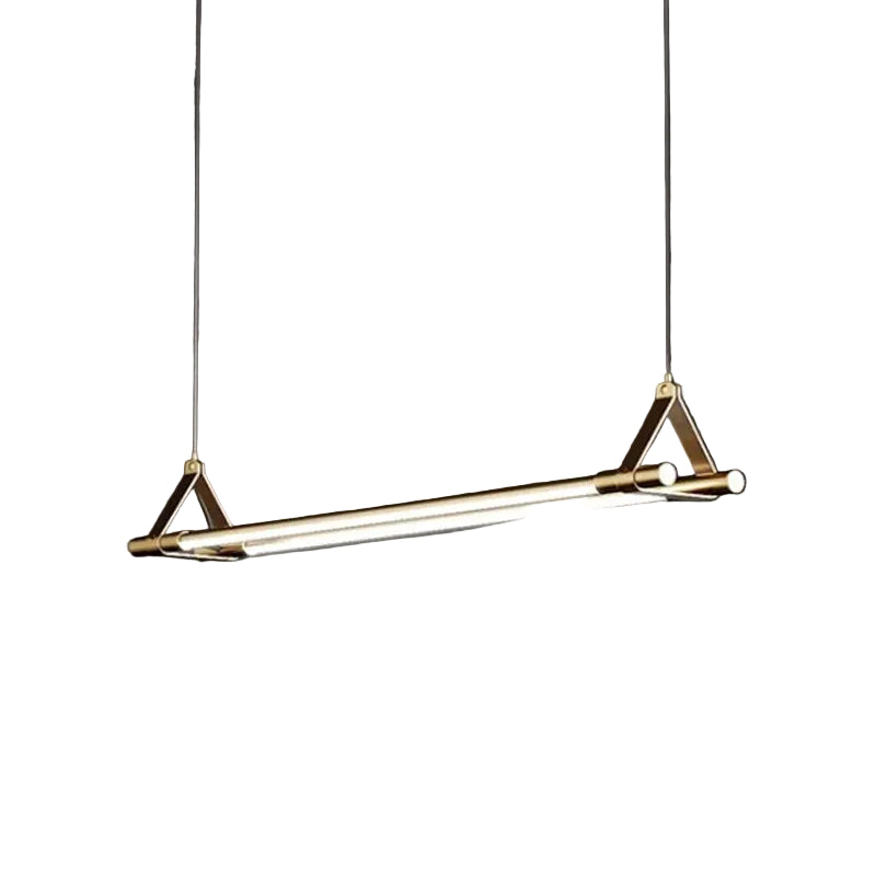 Copper linear LED pendant light dining table