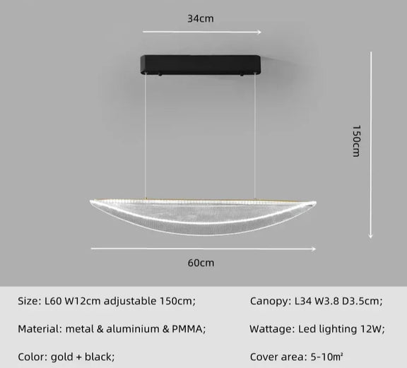 Brushed gold acrylic bar counter light