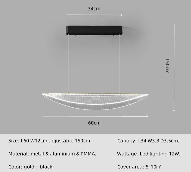 Brushed gold acrylic bar counter light