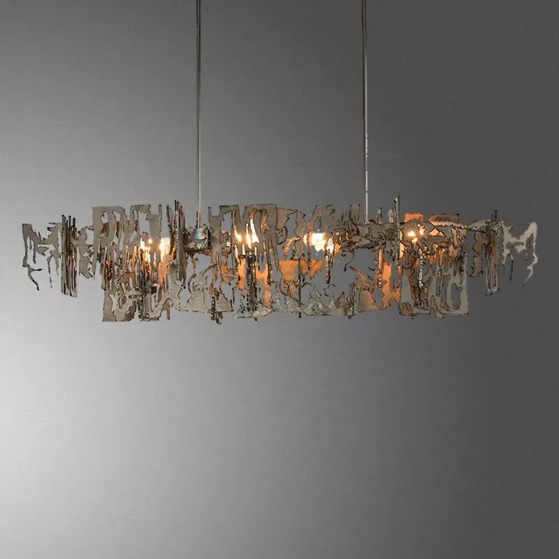 sculptural metal fragment pendant light
