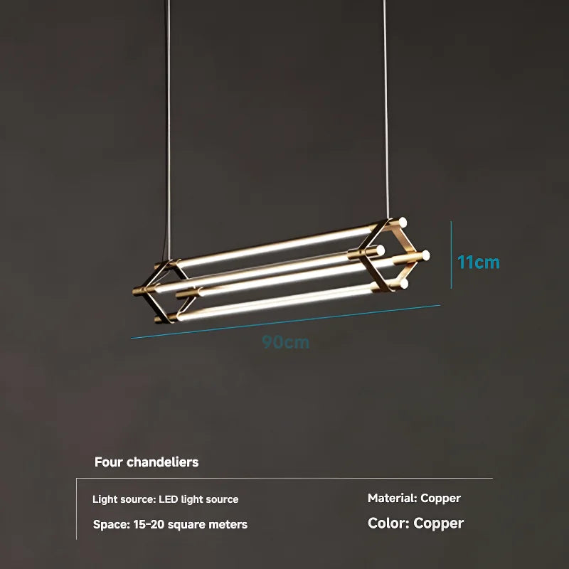 Contemporary copper LED pendant light ceiling