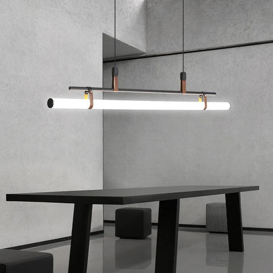 Modern linear LED pendant light kitchen island