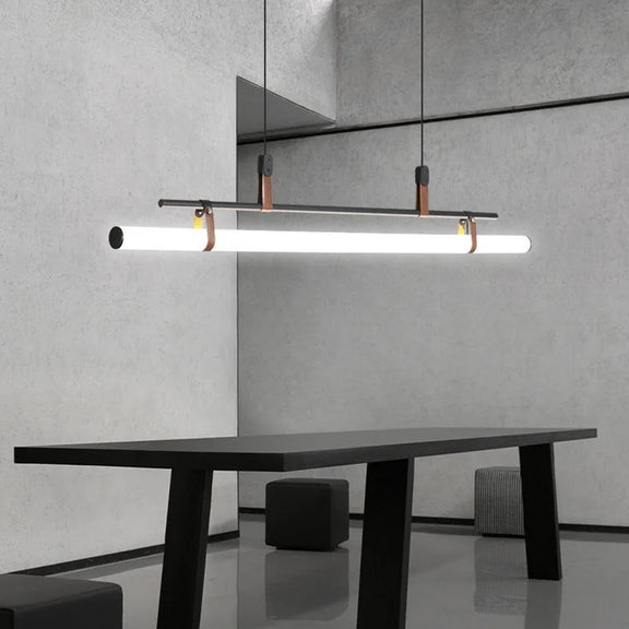 Modern linear LED pendant light kitchen island