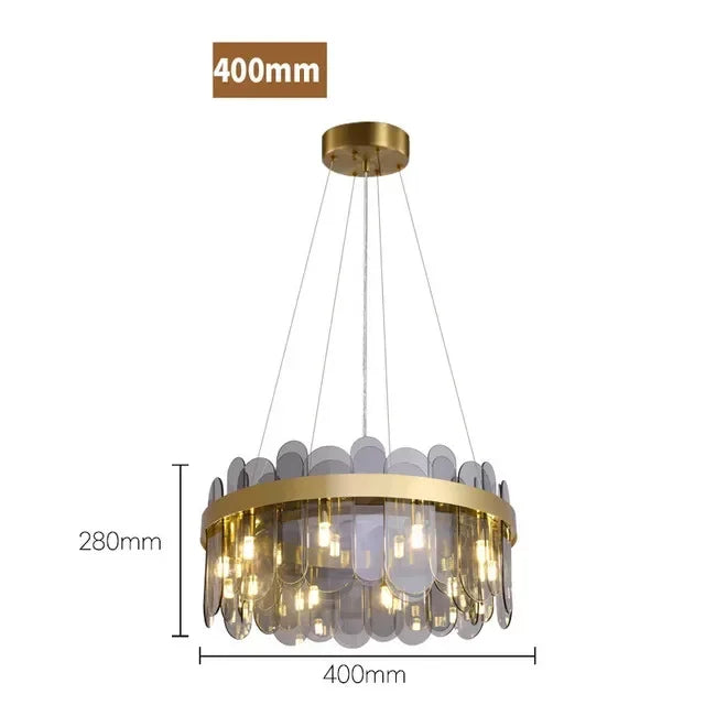Modern gold glass pendant light living room