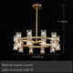 Art deco brass crystal LED ceiling chandelier