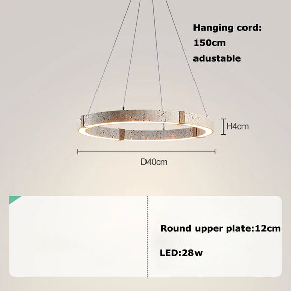 Modern stone circular pendant light