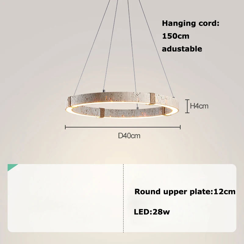 Modern stone circular pendant light