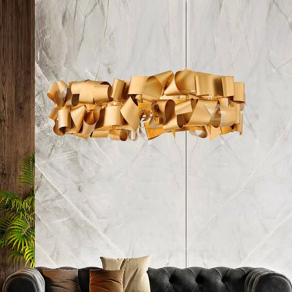 Designer ribbon pendant light centerpiece