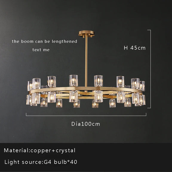 Modern brass crystal chandelier statement ceiling light