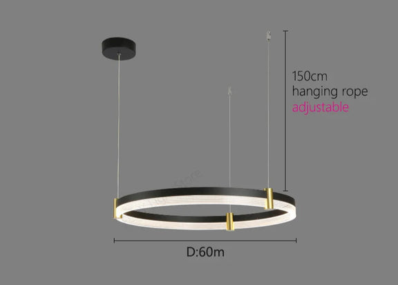 Modern Nordic multi-ring pendant light for living room
