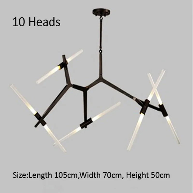 Statement branch LED chandelier contemporary decor