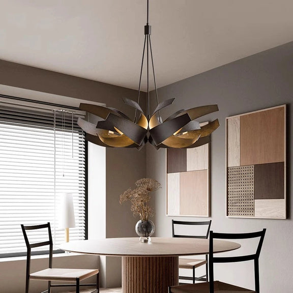 Modern art deco alloy LED chandelier dining room