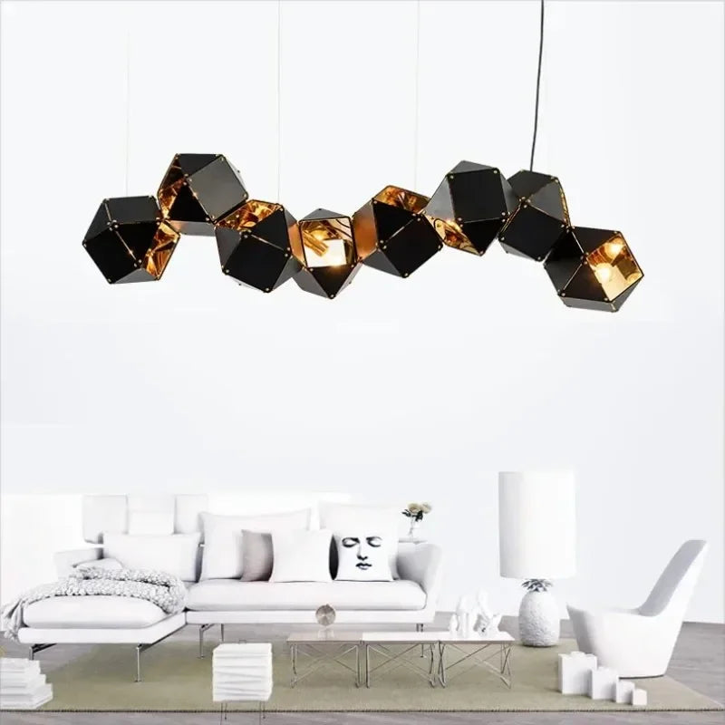 Modern DNA-style multi-head chandelier