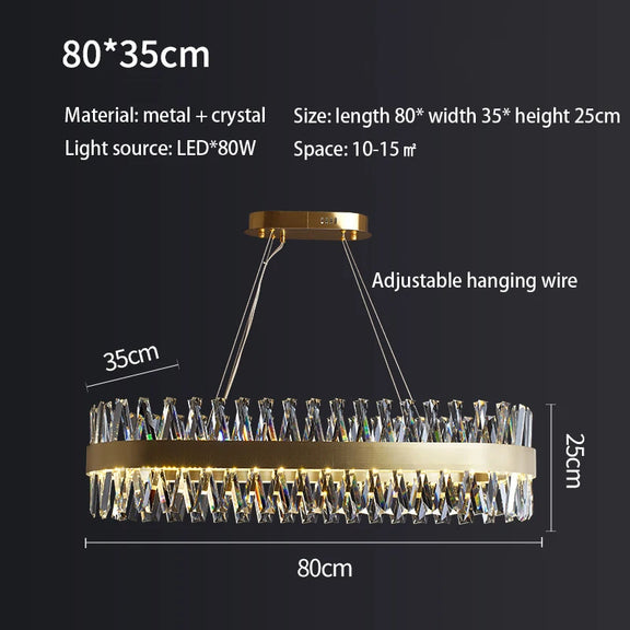 Contemporary gold ring LED chandelier interior