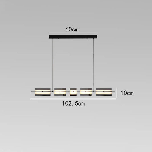 Modern copper glass linear pendant light for bar