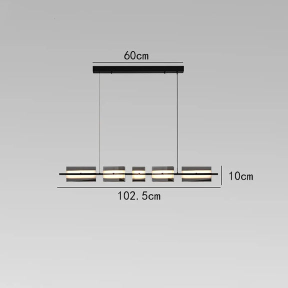Modern copper glass linear pendant light for bar