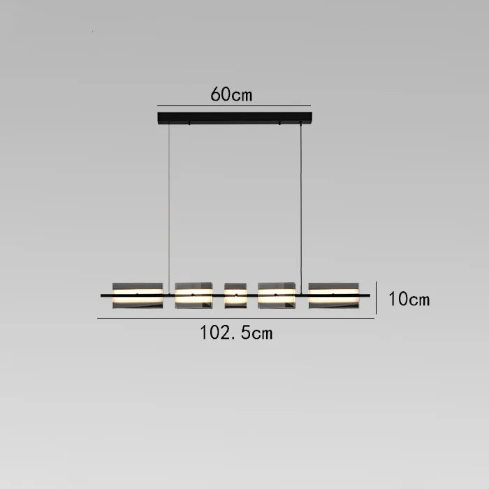 Modern copper glass linear pendant light for bar