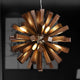 Natural wood globe pendant living room
