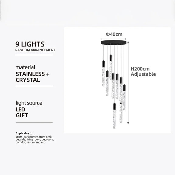 long drop led chandelier stairwell