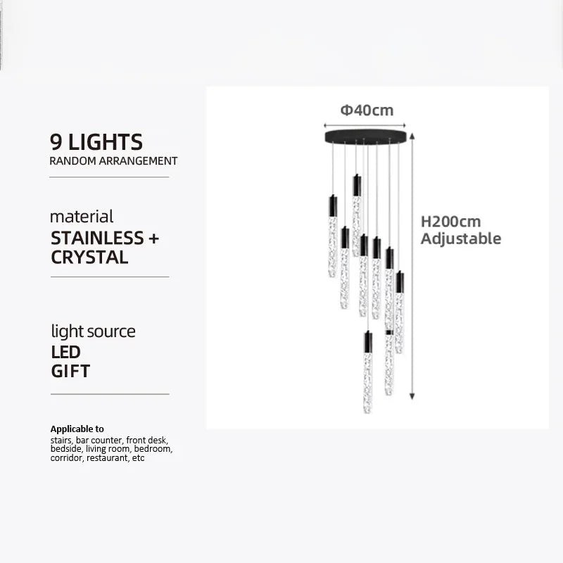 long drop led chandelier stairwell