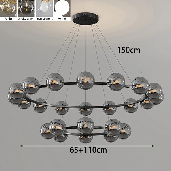Minimalist ring chandelier LED lighting living space