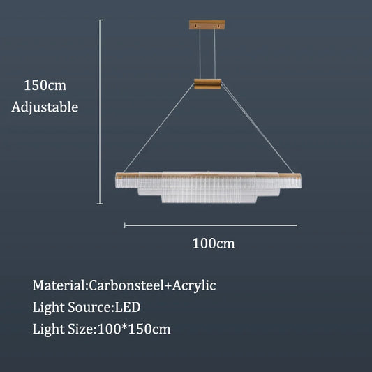 Luxury open frame LED pendant light dining table