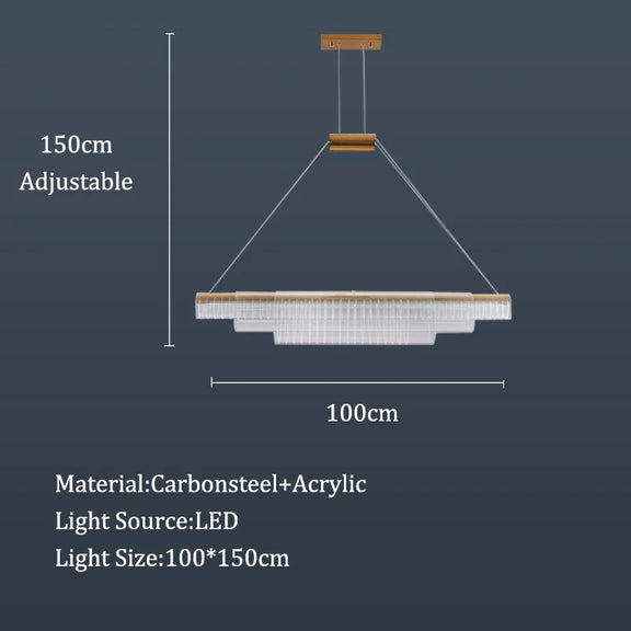 Luxury open frame LED pendant light dining table