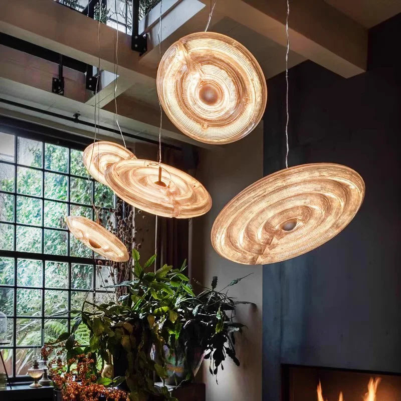 Luxury Nordic glass disc pendant light artistic design