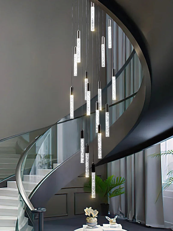crystal staircase pendant chandelier cascading design