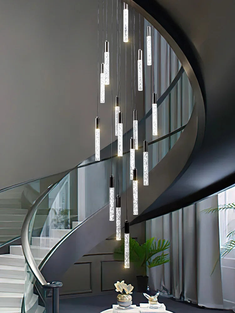 crystal staircase pendant chandelier cascading design
