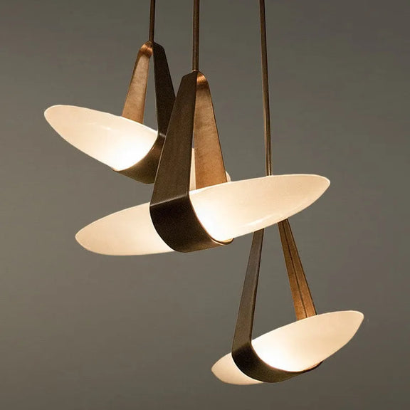 Nordic leather LED pendant chandelier modern interior