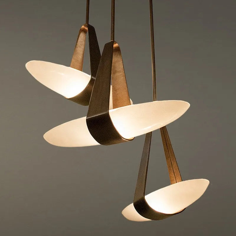 Nordic leather LED pendant chandelier modern interior