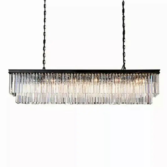 Vintage tiered crystal prism pendant light
