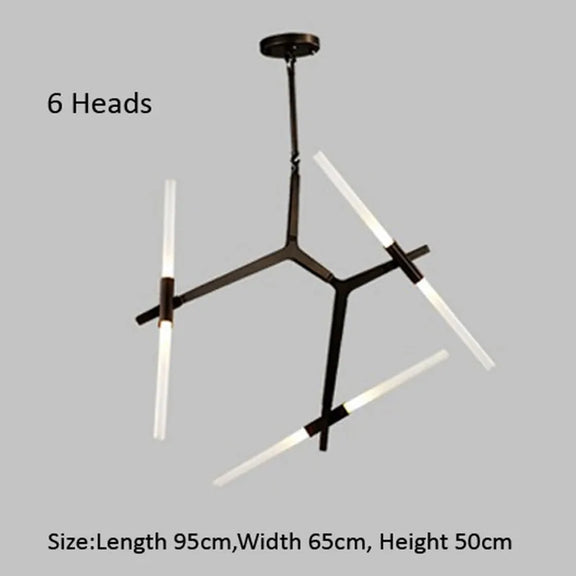 Industrial LED branch pendant chandelier adjustable arms