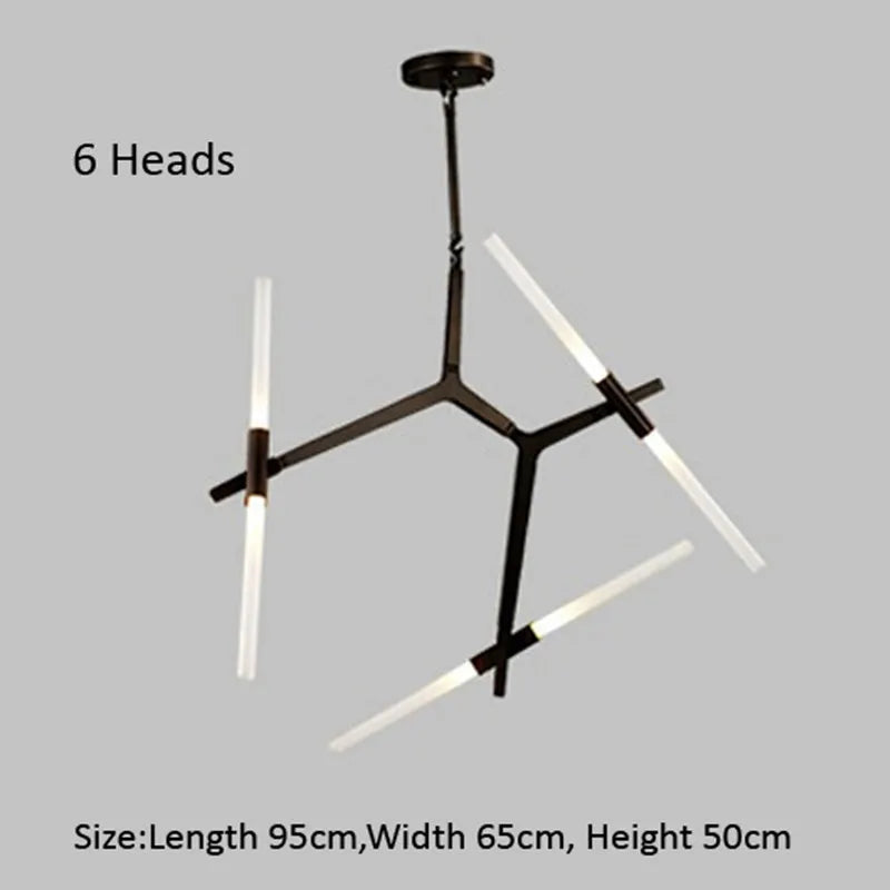 Industrial LED branch pendant chandelier adjustable arms
