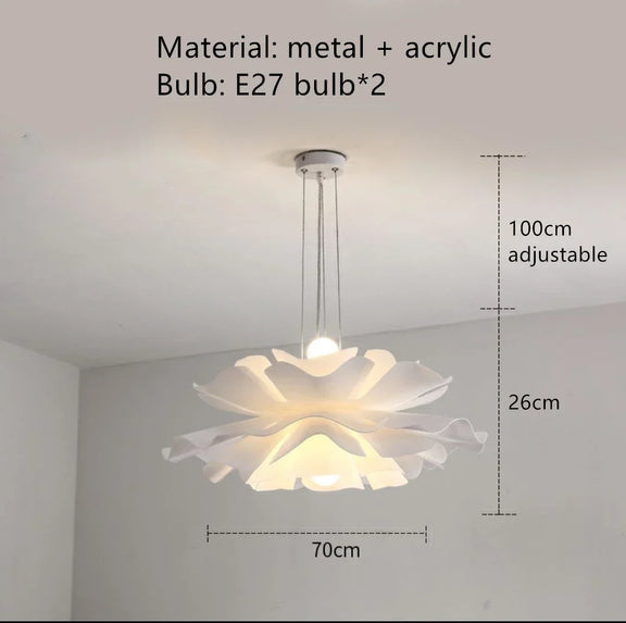 Italian modern sculptural white pendant chandelier