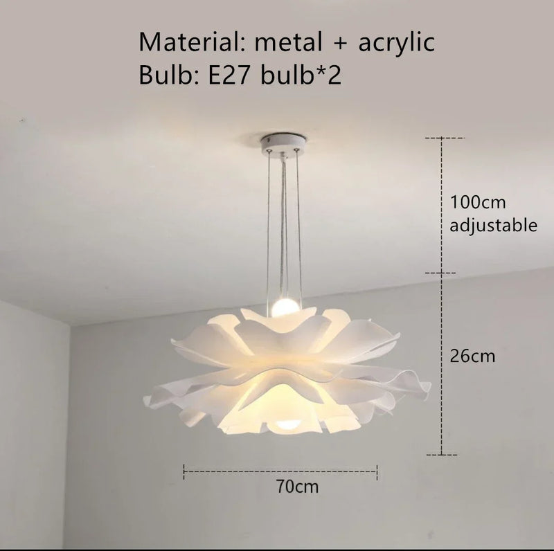 Italian modern sculptural white pendant chandelier