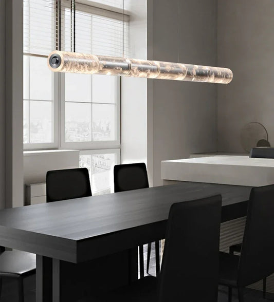 Minimalist linear LED hanging light with sectional design