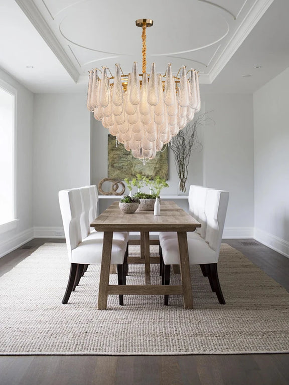 Luxury multi-layer glass chandelier for dining room lighting
