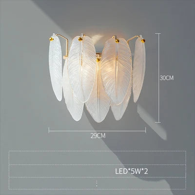 Contemporary feather glass chandelier villa decor