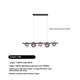 Black linear glass globe LED chandelier