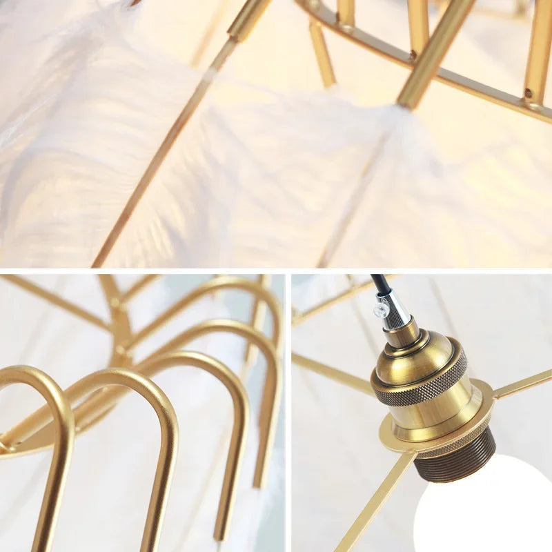 Dia 50 and 60 cm feather decorative light fixture