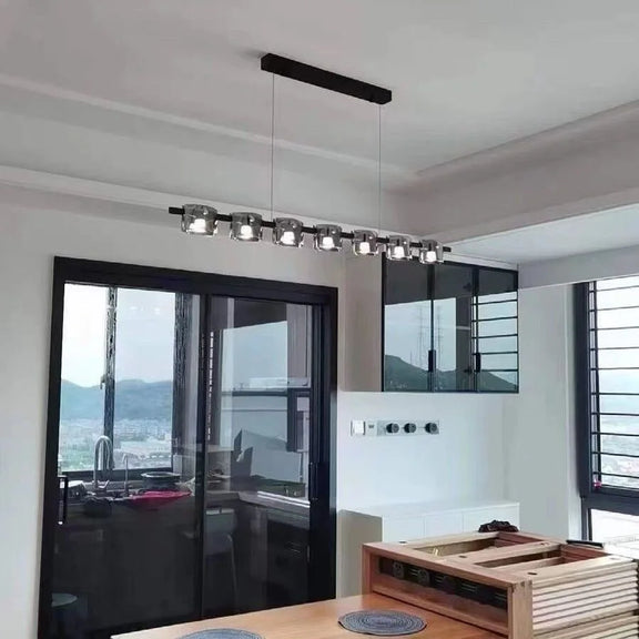 Black frame modern kitchen island pendant light
