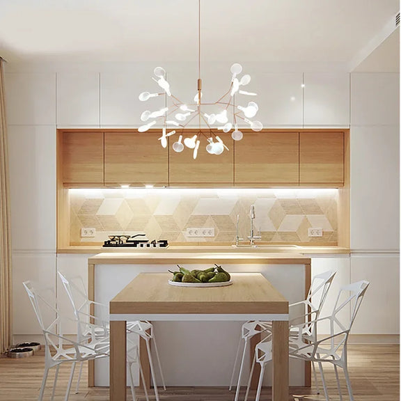 Modern branch LED pendant firefly style design